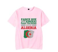 Merch Soolking I Will Love You Forever My Algeria T-Shirt Uomo Donna Camicia Manica Corta Casual Graphic Tee, rosa, L