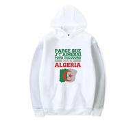 Merch Soolking I will love you forever my Algeria unisex manica lunga casual con cappuccio grafica, bianco, L