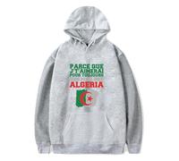 Merch Soolking I will love you forever my Algeria unisex manica lunga casual con cappuccio grafica, grigio, L