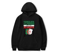 Merch Soolking I will love you forever my Algeria unisex manica lunga casual con cappuccio grafica, Nero , L