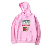 Merch Soolking I will love you forever my Algeria unisex manica lunga casual con cappuccio grafica, rosa, L