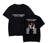 Merch T-Shirt Damiano David Funny Little Fears World Tour 2025 Fans Manica Corta Unisex Classica, Nero , S