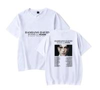 Merch T-Shirt Damiano David Funny Little Fears World Tour 2025 Manica Corta Unisex, bianco, XS