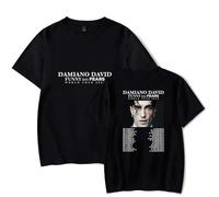 Merch T-Shirt Damiano David Funny Little Fears World Tour 2025 Manica Corta Unisex, Nero , M