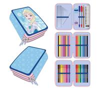 CERDÁ LIFE'S LITTLE MOMENTS Astuccio per bambini, motivo: Frozen, con 3 scomparti con cerniera, per scuola, arte e viaggio