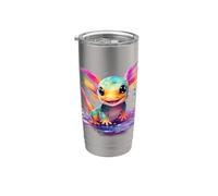 Merchandising axolotl colorato con spruzzi di colore Bicchiere termico in acciaio inox doppia parete