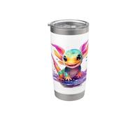 Merchandising axolotl colorato con spruzzi di colore Bicchiere termico in acciaio inox doppia parete