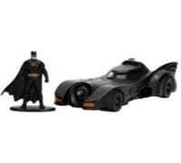 Jada Toys Batmobile metallico 1989 con figura di Batman, scala 1:32, modello da collezione con corpo in metallo e porte a battente, replica ufficiale DC Comics, fan da 8 anni (9331704314R00)