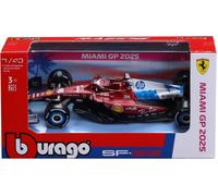 Bburago - Ferrari SF-25 Livrea Miami #16 Charles Leclerc, Modellino Auto Diecast Scala 1:43, Replica Monoposto F1 GP Miami, Livrea Ufficiale Ferrari, Veicolo da Collezione, Età Consigliata 3+ Anni