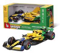 Bburago - McLaren MCL38 Monaco GP 2024 Livrea Senna Scala 1:43, Replica Diecast Dettagliata Assortimento Casuale Norris o Piastri, Edizione Tributo Ayrton Senna