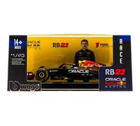 MODELLINO AUTO STATICO BURAGO ROSSO BULL F1 RB21 2025 VERSTAPPEN VETRINA 1/43