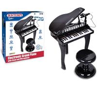 Bontempi | Pianoforte a Coda Elettronico 32 Tasti con Microfono e Sgabello, Effetti Luminosi, 5 Suoni, 4 Ritmi, 19 Brani, 53x40x32 cm