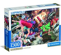 Clementoni - Puzzle 1500 Pezzi Fumetti per Adulti e Ragazzi, Illustrazione Lupin III con Poster Incluso, dalla Serie Anime e Manga, Compact Box, Idea Regalo Made in Italy, 84,5x59,5 cm, 31749