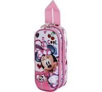 Disney Minni Mouse Too Cute-Astuccio 3D Doppio, Rosa, 22 x 9,5 cm