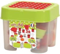 Merchandising Ecoiffier: 100% Chef Bauletto Con Accessori Per La Tavola 36 Pz