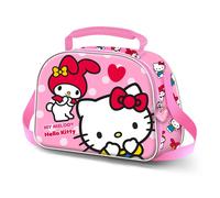 Hello Kitty Lovely-Borsa Porta Merenda 3D, Rosa, 26 x 20 cm