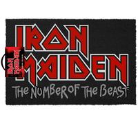 Grupo Erik Zerbino Iron Maiden - Zerbino Ingresso Esterno Cocco Divertente 40x60 cm con Base in PVC Antiscivolo | Tappeto Ingresso Esterno
