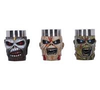 Nemesis Now Iron Maiden Eddie - Set di bicchierini da liquore, 9 cm, in resina e acciaio inossidabile, multicolore, con licenza ufficiale Iron Maiden, set di bicchierini da shot Eddie, in resina,