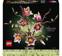 LEGO Botanicals Rametti di Magnolia - Set di Fiori Finti per Adulti - 5 Magnolie Artificiali per Decorare il Soggiorno o la Camera da Letto - Idea Regalo Fai da Te per Donne - 11510