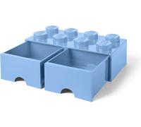Cassettiera Mattoncino Lego 8 Bottoni, 2 Cassetti, Cassa Portaoggetti Impilabile, 9.4 L