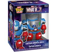 Funko Bitty Bots: Marvel What If? - Captain America Mech with Captain America - Figura in vinile da collezione - Idea regalo - Prodotto ufficiale - Giocattoli per bambini e adulti