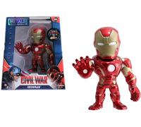 Jada toys- marvel iron man in die- cast, 253221010, +8 anni, personaggio da collezione, 10 cm