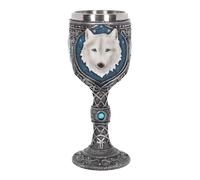 Nemesis Now Goblet 19.5cm Blue Ghost Wolf Calice 19,5 cm, Colore: Blu, Resina con Inserto in Acciaio Inox, Taglia Unica