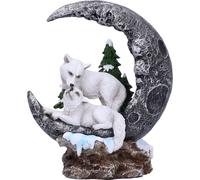 Nemesis Now Lunar Companions Statuetta 19,3 cm, scultura lupo e luna, in resina, fantasia gotica, in resina dipinta a mano
