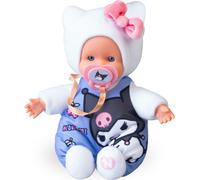 Nenuco Carino Kuromi, Mini Bambole Bambino 15 cm, Corpo Morbido e Abito con un Personaggi di Hello Kitty, Ciuccio Personalizzato, Colleziona Modelli, Famoso (NFNC2200)