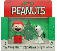 Super7 Peanuts Reaction figure - 2 pezzi Charlie Brown e Snoopy (Caroling) action figure