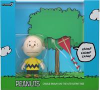 Super7 Peanuts Reaction Figures - Charlie Brown e l'albero che mangia aquilone (scatola Diorama) Action Figure
