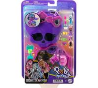 POLLY POCKET MONSTER HIGH - SET MOSTRAMICHE, PLAYSET SCUOLA SUPERIORE CON 3 MICRO BAMBOLE MONSTER HIGH E 10 ACCESSORI DA PAURA INCLUSI