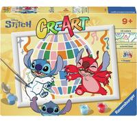 Ravensburger - CreArt Serie D: Stitch & Leroy, Dipingere con i Numeri, Kit Pittura Bambini, Cornice Inclusa, Gioco Educativo, Idea Regalo Bambini 7+ Anni, 26x20 cm