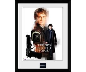 Merchandising Sherlock: Friends Protect (Stampa In Cornice 30x40cm)