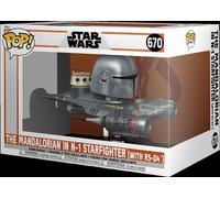 Funko Pop Rides Mandalorian Mandaloriano & N - 1 Starfighter 76549 Trasparente