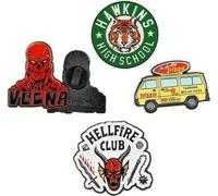 Cinereplicas Stranger Things - Set di 4 spille Stranger Things Stagione 4 - 3cm - Licenza ufficiale