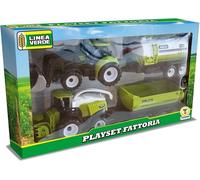 Teorema - Set Mietitrebbia e Trattore Giocattolo, Per Bambini, Motorizzati a Frizione, con Rimorchio e Benna