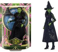 Mattel Universal Wicked, Elphaba, bambola snodata con pelle verde, capelli neri