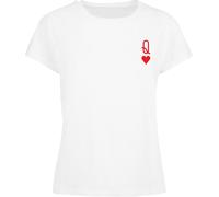 Merchcode Abbracci e amore da donna Queen di cuori Box Tee MP5012552 M Bianco