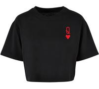 Merchcode Abbracci e amore da donna Queen di cuori cortirsized Tee MP5012554