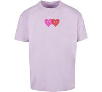 Merchcode Abbracci e amore Due cuori pesantirsize Tee MP5012536 M Viola