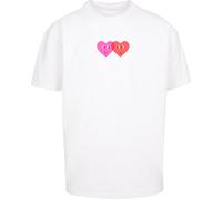 Merchcode Abbracci e amore Due cuori pesantirsize Tee MP5012536 S Bianco