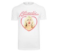 Merchcode Blondie Té T-Shirt Superiore Maglia Stampa Donne Bionda Cuore Rosso