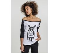 Merchcode Camicia femminile da donna brandizzata - Banksy's Graffiti Ape Raglan Tee White/Black XXL Bianco