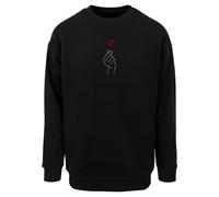 Merchcode Felpa 'K Heart' rosso / nero / bianco Uomo - Abbigliamento - Taglie comode - Felpe Merchcode XXL