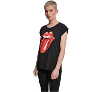 Merchcode Camicia femminile Ladies Rolling Stones Tongue Tee Black XL Nero