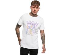 Merchcode Looney Tunes Rainbow Friends Tee T-Shirt, Bianco, XL Uomo