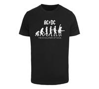 Merchcode Maglietta 'ACDC - Evolution Of Rock' nero / bianco Uomo Merchcode XXL