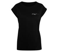 Merchcode Maglietta 'Be Happy' nero / bianco Donna - Abbigliamento - Taglie comode - Maglie e top - Maglie e T-shirt Merchcode XS