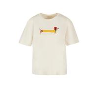 Merchcode Maglietta 'Christmas Dog' sabbia / marrone / giallo oro / verde Donna Merchcode XS